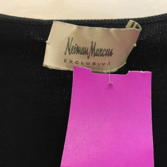 Neiman Marcus Black Silk-Blend Sweater - Picture 3 of 3